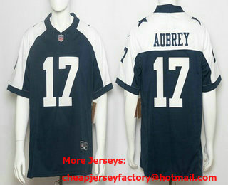 Men's Dallas Cowboys #17 Brandon Aubrey Limited Navy Alternate FUSE Jersey