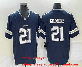 Men's Dallas Cowboys #21 Ezekiel Elliott Navy Blue 2023 FUSE Vapor Untouchable Stitched Jersey