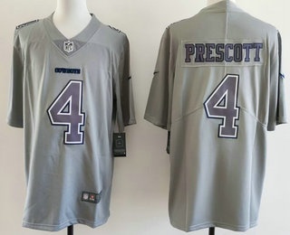 Men's Dallas Cowboys #4 Dak Prescott Limited Grey Fashion Vapor Jersey