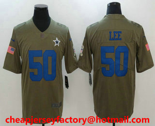 Men's Dallas Cowboys #50 Sean Lee Olive 2017 Salute To Service Stitched NFL Nike Limited Jersey