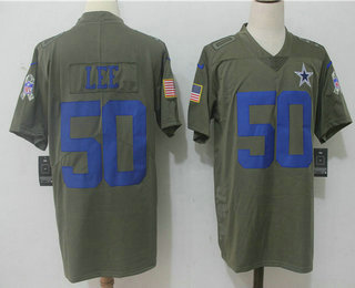 Men's Dallas Cowboys #50 Sean Lee Olive 2017 Salute To Service Stitched NFL Nike Limited Jersey