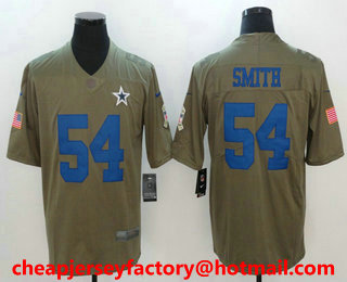 Men's Dallas Cowboys #54 Jaylon Smith Olive 2017 Salute To Service Stitched NFL Nike Limited Jersey