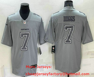 Men's Dallas Cowboys #7 Trevon Diggs Grey Atmosphere Fashion 2022 Vapor Untouchable Stitched Nike Limited Jersey