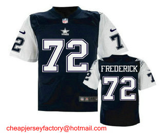 Men's Dallas Cowboys #72 Travis Frederick Navy Blue Throwback Stitched NFL Nike Elite Jersey