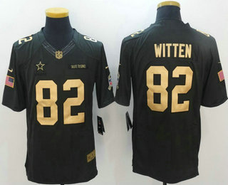 Men's Dallas Cowboys #82 Jason Witten Anthracite Gold 2016 Salute To Service Stitched NFL Nike Limited Jersey