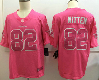 Men's Dallas Cowboys #82 Jason Witten Pink Fashion 2017 Rush NFL Nike Limited Jersey
