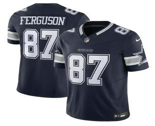 Men's Dallas Cowboys #87 Jake Ferguson Navy 2023 FUSE Vapor Limited Stitched Jersey