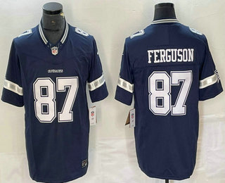 Men's Dallas Cowboys #87 Jake Ferguson Navy Blue 2023 FUSE Vapor Limited Stitched Jersey