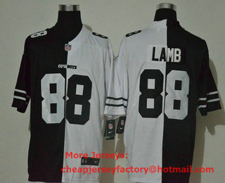 Men's Dallas Cowboys #88 CeeDee Lamb Black White Peaceful Coexisting 2020 Vapor Untouchable Stitched NFL Nike Limited Jersey