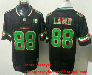 Men's Dallas Cowboys #88 CeeDee Lamb Limited Black Mexico Fashion FUSE Vapor Jersey