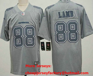 Men's Dallas Cowboys #88 CeeDee Lamb Limited Gray Atmosphere Vapor Jersey