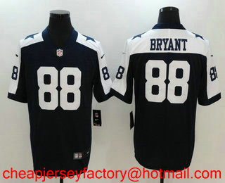 Men's Dallas Cowboys #88 Dez Bryant Navy Blue Thanksgiving 2017 Vapor Untouchable Stitched NFL Nike Limited Jersey