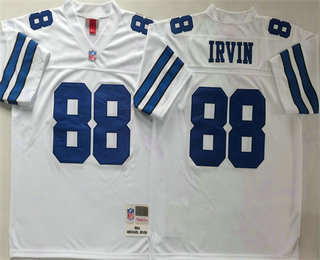 Men's Dallas Cowboys #88 Michael Irvin White 1994 Throwback Jersey