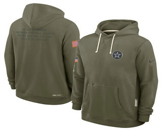 Men's Dallas Cowboys Olive 2025 Salute to Service Pullover Hoodie