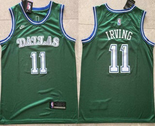 Men's Dallas Mavericks #11 Kyrie Irving Green Classic Swingman Jersey