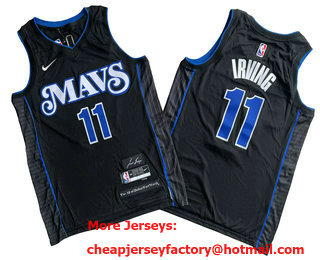 Men's Dallas Mavericks #11 Kyrie Irving Navy Blue 2023 City Icon Swingman Jersey