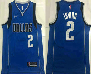Men's Dallas Mavericks #2 Kyrie Irving Blue 2023 NBA AU Stitched Jersey