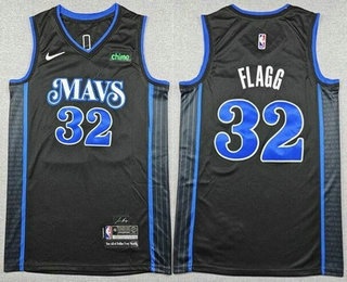 Men's Dallas Mavericks #32 Cooper Flagg Black 2025 City Swingman Jersey