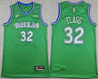 Men's Dallas Mavericks #32 Cooper Flagg Green Classic Sponsor Swingman Jersey