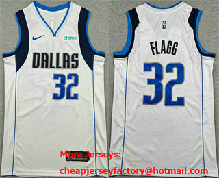 Men's Dallas Mavericks #32 Cooper Flagg White 2025 Association Edition Stitched Basketball Jersey