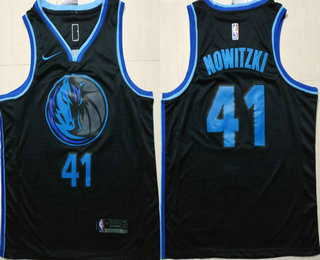 Men's Dallas Mavericks #41 Dirk Nowitzki New Black 2019 City Edition NBA Swingman Stitched NBA Jersey