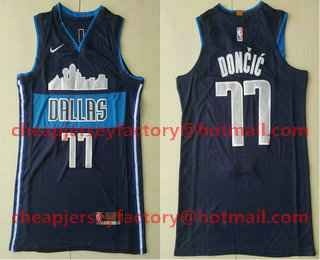 Men's Dallas Mavericks #77 Luka Doncic Navy Blue 2017-2018 Nike Authentic Stitched NBA Jersey
