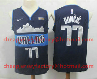 Men's Dallas Mavericks #77 Luka Doncic New Navy Blue 2019 NBA Swingman 5miles Stitched NBA Jersey