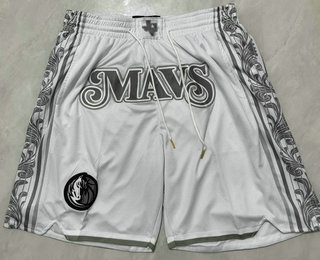 Men's Dallas Mavericks White 2024 City Edition Stitched Shorts