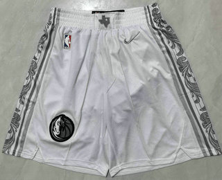 Men's Dallas Mavericks White 2024 City Swingman Shorts