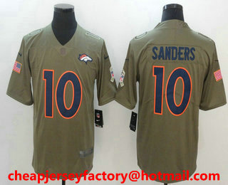 Men's Denver Broncos #10 Emmanuel Sanders Olive 2017 Salute To Service Stitched NFL Nike Limited Jersey