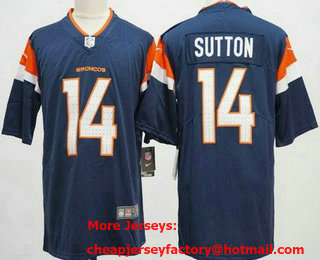 Men's Denver Broncos #14 Courtland Sutton Limited Navy Vapor Jersey