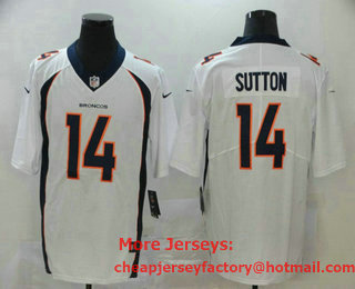 Men's Denver Broncos #14 Courtland Sutton White 2017 Vapor Untouchable Stitched NFL Nike Limited Jersey