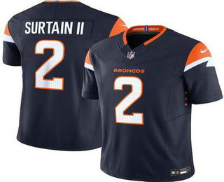 Men's Denver Broncos #2 Patrick Surtain II Limited Navy FUSE Vapor Jersey