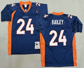 Men's Denver Broncos #24 Champ Bailey Navy Throwback Jersey