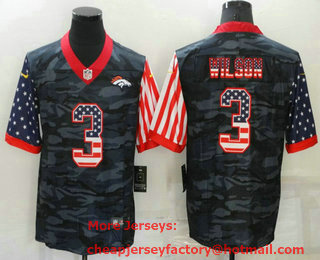 Men's Denver Broncos #3 Russell Wilson USA Camo 2020 Salute To Service Stitched NFL Nike Limited Jersey