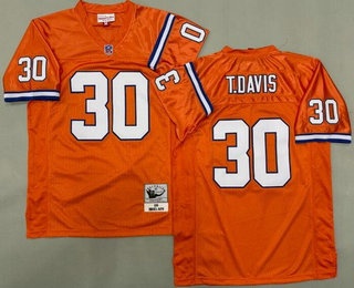 Men's Denver Broncos #30 Terrell Davis Orange 1995 Throwback Jersey