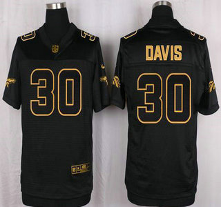 Men's Denver Broncos #30 Terrell Davis 2016 Pro Line Black Gold Collection Jersey