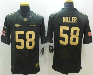 Men's Denver Broncos #58 Von Miller Anthracite Gold 2016 Salute To Service Stitched NFL Nike Limited Jersey