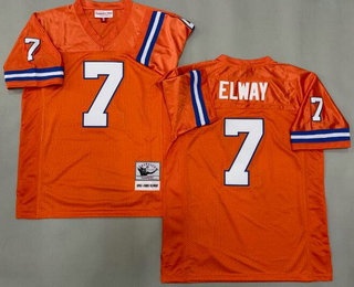 Men's Denver Broncos #7 John Elway Orange 1990 Throwback Jersey
