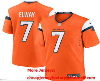 Men's Denver Broncos #7 John Elway Orange 2024 FUSE Vapor Limited Stitched Jersey