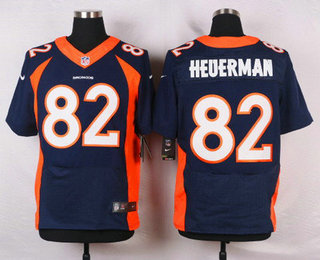Men's Denver Broncos #82 Jeff Heuerman Navy Blue Alternate NFL Nike Elite Jersey
