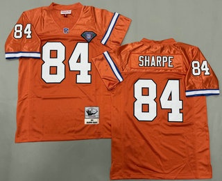 Men's Denver Broncos #84 Shannon Sharpe Orange 75th 1994 Throwback Jersey