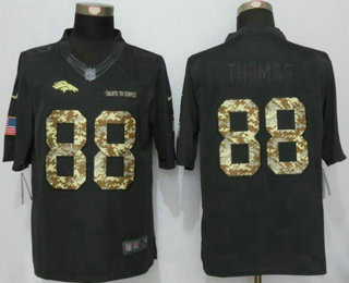 Men's Denver Broncos #88 Demaryius Thomas Black Anthracite 2016 Salute to Service Stitched NFL Nike Limited Jersey