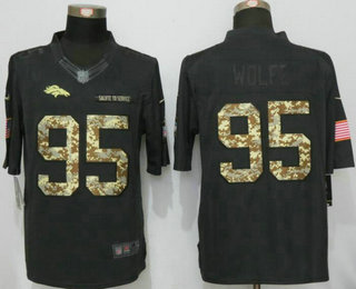 Men's Denver Broncos #95 Derek Wolfe Black Anthracite 2016 Salute to Service Stitched NFL Nike Limited Jersey
