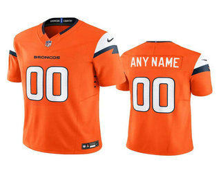 Men's Denver Broncos Active Player Custom Orange 2024 FUSE Vapor Limited Stitched Football Jersey
