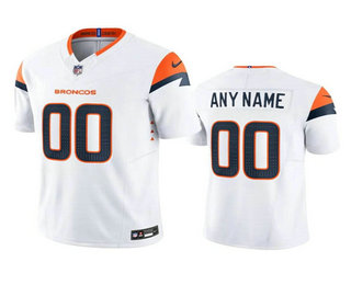 Men's Denver Broncos Active Player Custom White 2024 FUSE Vapor Limited Stitched Football Jersey
