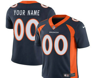 Men's Denver Broncos Custom Vapor Untouchable Navy Blue Team Color NFL Nike Limited Jersey