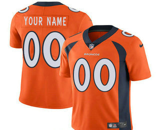 Men's Denver Broncos Custom Vapor Untouchable Orange Alternate NFL Nike Limited Jersey