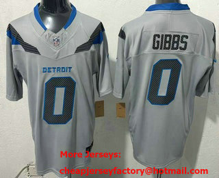 Men's Detroit Lions #0 Jahmyr Gibbs Grey 2026 FUSE Rivalries Collection Limited Stitched Jersey