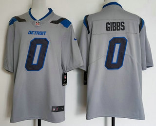 Men's Detroit Lions #0 Jahmyr Gibbs Grey 2026 Vapor Rivalries Collection Limited Stitched Jersey